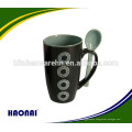 ceramic spoon mug,coffee mug with spoon